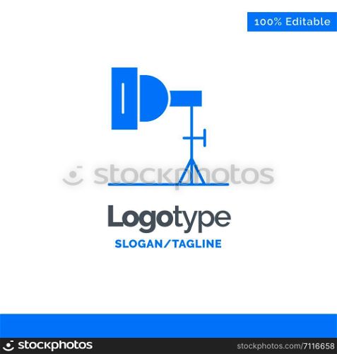 Light, Photo, Photography, Studio Blue Solid Logo Template. Place for Tagline