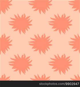 Light pink pastel and coral palette seamless pattern with scribble star elements. Cartoon geometric backdrop. Designed for fabric design, textile print, wrapping, cover. Vector illustration.. Light pink pastel and coral palette seamless pattern with scribble star elements. Cartoon geometric backdrop.