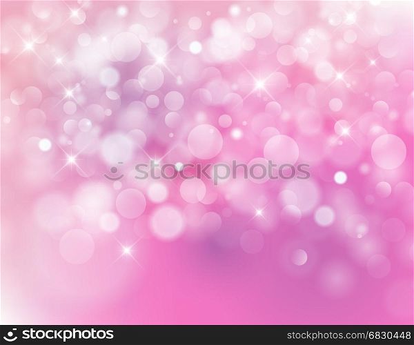 light pink Vector bokeh background made from white lights with sparkling glitter
