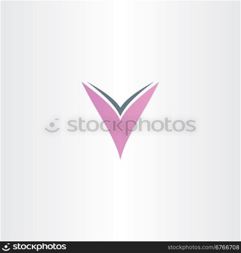 light purple letter v logotype design