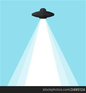 Light rays. Light from UFO, banner or background for advertising. Vector image