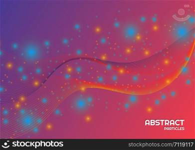 Light shine effect background line color complex design colorful particle. vector illustration