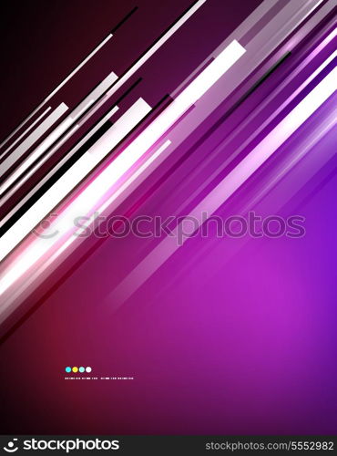 Light shiny straight lines on color background. Abstract design template