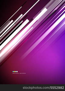 Light shiny straight lines on color background. Abstract design template