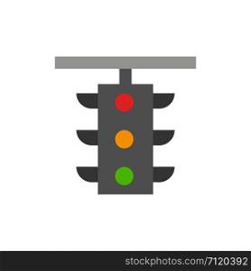 Light, Sign, Station, Traffic, Train Flat Color Icon. Vector icon banner Template