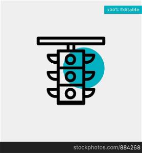 Light, Sign, Station, Traffic, Train turquoise highlight circle point Vector icon