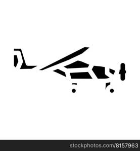 light sport airplane aircraft glyph icon vector. light sport airplane aircraft sign. isolated symbol illustration. light sport airplane aircraft glyph icon vector illustration