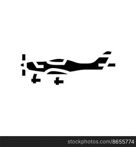 light sport airplane aircraft glyph icon vector. light sport airplane aircraft sign. isolated symbol illustration. light sport airplane aircraft glyph icon vector illustration