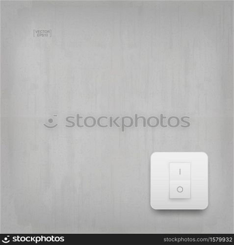 Light switch on concrete wall background. Vector illustration.
