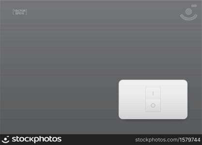 Light switch on gray background. Vector illustration.