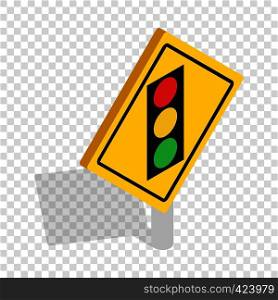Light traffic sign isometric icon 3d on a transparent background vector illustration. Light traffic sign isometric icon