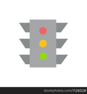 Light, Traffic, signal, Navigation, rule Flat Color Icon. Vector icon banner Template