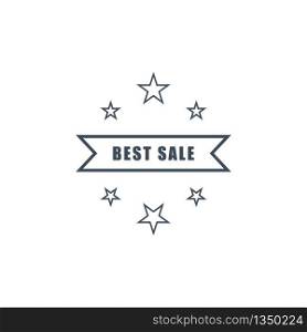 light vector best offer sale icon with stars