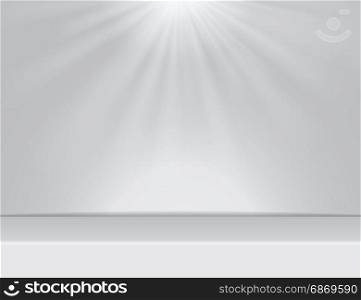 light white studio room background with lighting above, Vector illustration