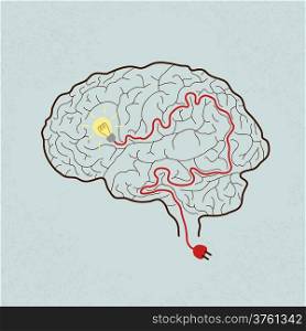 Lightbulb Brain Idea for Ideas or Inspiration , eps10 vector format