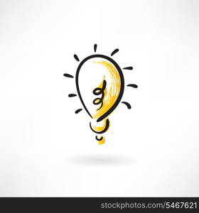 lightbulb grunge icon