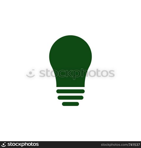 Lightbulb icon. Green ecological sign. Protect planet. Vector illustration for design.