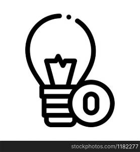 Lightbulb Lamp Icon Vector. Outline Lightbulb Lamp Sign. Isolated Contour Symbol Illustration. Lightbulb Lamp Icon Vector Outline Illustration