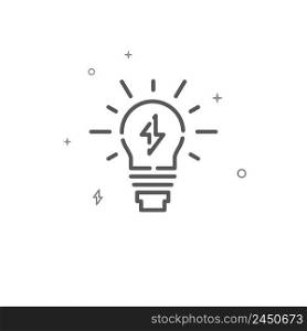 Lightbulb simple vector line icon. L&symbol, pictogram, sign isolated on white background. Editable stroke. Adjust line weight.. Lightbulb simple vector line icon. L&symbol, pictogram, sign isolated on white background. Editable stroke