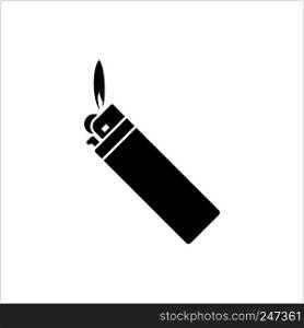 Lighter Icon, Gas Cigarette Lighter Vector Art Illustration