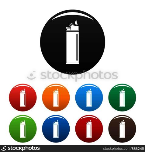 Lighter icons set 9 color vector isolated on white for any design. Lighter icons set color