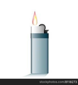 Lighter with fire. Vector illustration