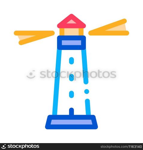 Lighthouse Beacon Icon Vector. Outline Lighthouse Beacon Sign. Isolated Contour Symbol Illustration. Lighthouse Beacon Icon Vector Outline Illustration