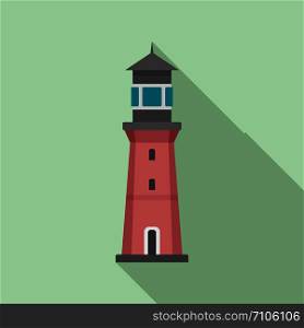 Lighthouse building icon. Flat illustration of lighthouse building vector icon for web design. Lighthouse building icon, flat style