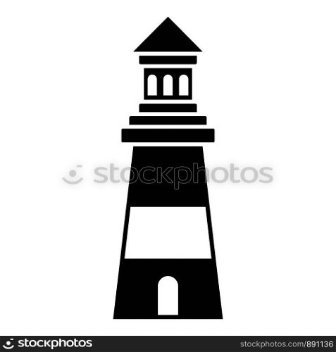 Lighthouse building icon. Simple illustration of lighthouse building vector icon for web design isolated on white background. Lighthouse building icon, simple style