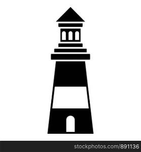 Lighthouse building icon. Simple illustration of lighthouse building vector icon for web design isolated on white background. Lighthouse building icon, simple style