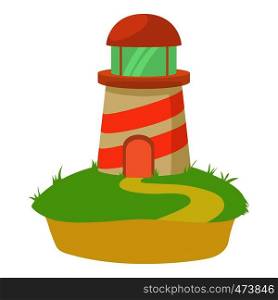 Lighthouse icon. Cartoon illustration of lighthouse vector icon for web. Lighthouse icon, cartoon style