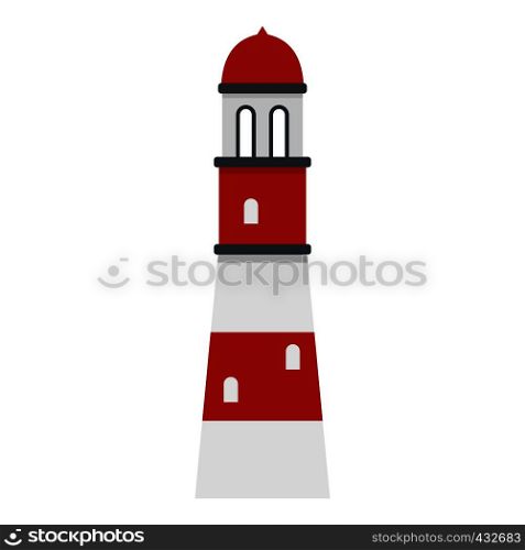 Lighthouse icon flat isolated on white background vector illustration. Lighthouse icon isolated