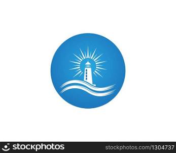 Lighthouse icon logo template vector illustration