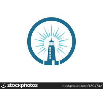 Lighthouse icon logo template vector illustration