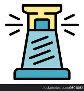 Lighthouse icon outline vector. Decision team. Critical cost color flat. Lighthouse icon vector flat