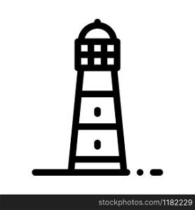 Lighthouse Icon Vector. Outline Lighthouse Sign. Isolated Contour Symbol Illustration. Lighthouse Icon Vector Outline Illustration
