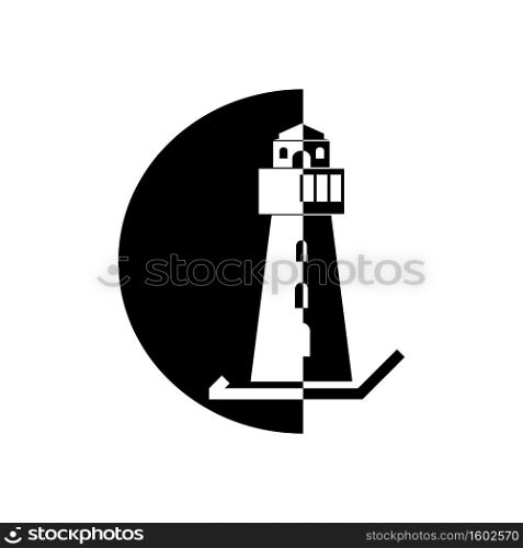 Lighthouse logo template design. Vector illustration.