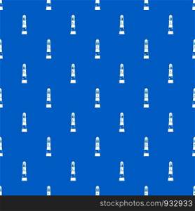 Lighthouse pattern repeat seamless in blue color for any design. Vector geometric illustration. Lighthouse pattern seamless blue