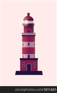 Lighthouse, Sea beacon house. Vector illustration in flat cartoon style. Lighthouse, Sea beacon house. Vector illustration in flat cartoon style.