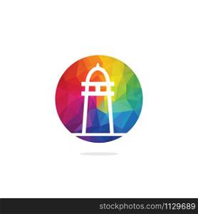 Lighthouse vector logo design. Lighthouse icon logo design vector template illustration.