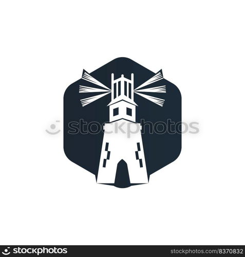 Lighthouse vector logo design. Lighthouse icon logo design vector template illustration.	