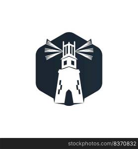 Lighthouse vector logo design. Lighthouse icon logo design vector template illustration.	