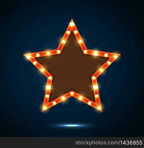 Lighting bulb banner star sign