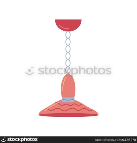 Lighting devices for decorating any home interior. A ceiling l&with a l&shade. Interior design. Vector flat illustration.  
