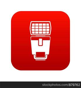Lighting flash for camera icon digital red for any design isolated on white vector illustration. Lighting flash for camera icon digital red