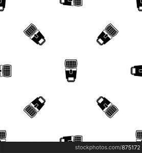 Lighting flash for camera pattern repeat seamless in black color for any design. Vector geometric illustration. Lighting flash for camera pattern seamless black