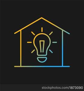 Lighting gradient vector icon for dark theme. Minimum illumination standards. Electricity supply. Provide natural light. Thin line color symbol. Modern style pictogram. Vector isolated outline drawing. Lighting gradient vector icon for dark theme