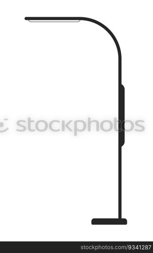 Lighting street lamp flat monochrome isolated vector object. Urban electric lamp post. Streetlight. Editable black and white line art drawing. Simple outline spot illustration for web graphic design. Lighting street lamp flat monochrome isolated vector object