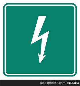 Lightning and road sign