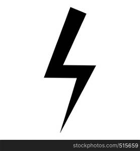 Lightning bolt Electric power Flash thunderbolt icon black color vector illustration flat style simple image